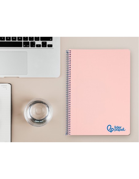 CUADERNO ESP. WONDER A4 T.PLASTICO 4MM 80H 90GR. ROSA *74928