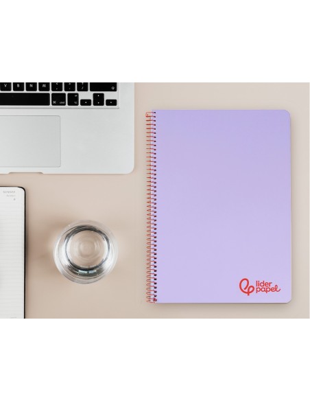 CUADERNO ESP. WONDER A4 T.PLASTICO 4MM 80H 90GR. VIO. *74932