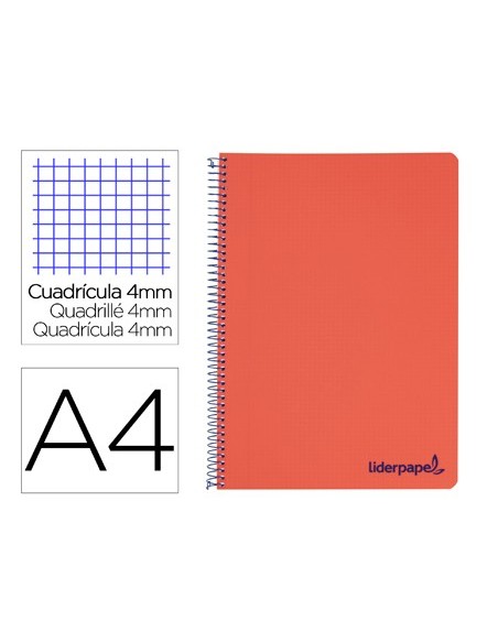 CUADERNO ESP. WONDER A4 T.PLASTICO 4MM 80H 90GR. RJ.