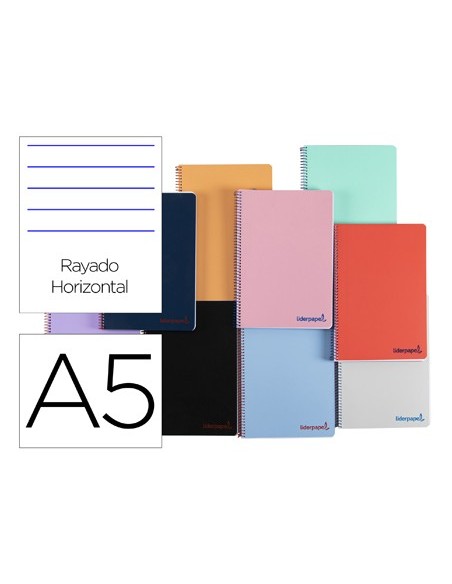CUADERNO ESP. WONDER A5 T.PLASTICO HORIZONTAL 120H 90GR. SURT.