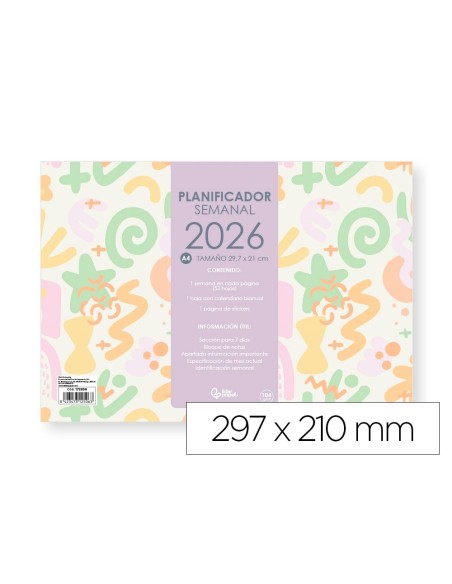 PLANNING SEMANAL  JOVEN 2026 29,7X21 CM A4 PEGATINAS PAPEL 104 GR
