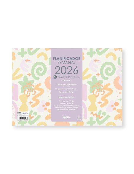 PLANNING SEMANAL  JOVEN 2026 29,7X21 CM A4 PEGATINAS PAPEL 104 GR