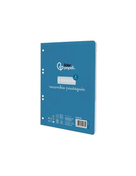RECAMBIO LIDERPAPEL4º100 H CUADO PAUTADO 3 MM 70 GR C/MARGEN**