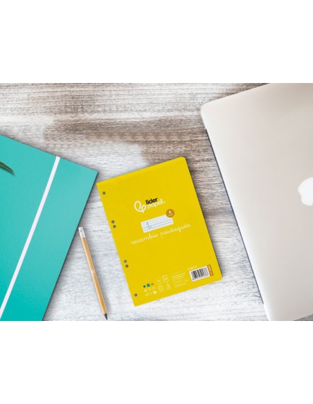 RECAMBIO LIDERPAPEL4º100 H CUADO PAUTADO 4 MM 6 TALADROS 70 G**