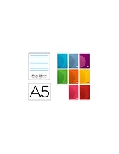 CUADERNO GRAP. 360 A5 T.PLASTICO PAUTA 2.5MM 48H. 90GR. SURT. 2