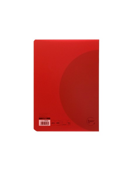 CUADERNO GRAP. 360 A5 T.PLASTICO PAUTA 3.5MM 48H. 90GR. SURT.