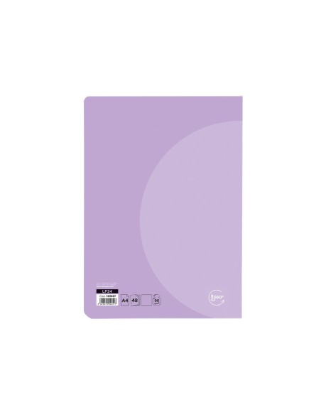CUADERNO  360 T.DE PLAST.A4 48H. 90G/M2 LISO SIN MARGEN PASTEL SURT.
