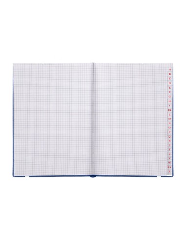 CUADERNO GRAP. LIDERPAPEL INDICE A6 4MM 120H. 70GR. AZ. C/GOMA