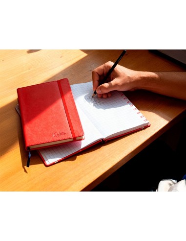 CUADERNO GRAP. LIDERPAPEL INDICE A7 4MM 120H. 70GR.RJ. C/GOMA