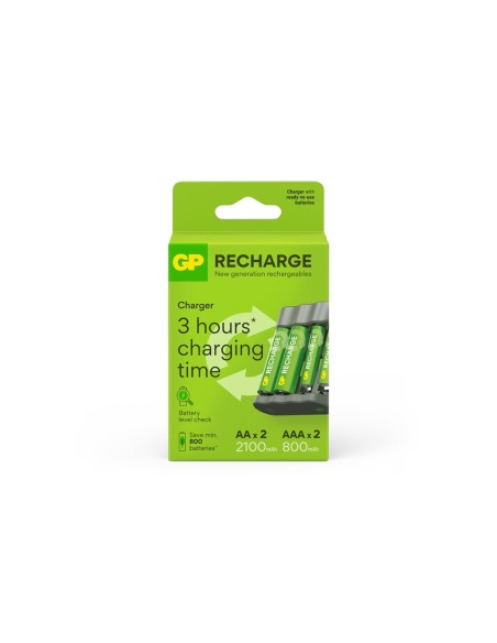 CARGADOR PILAS RECARGABLES GP USB AA /AAA+2X AA 2100 MAH+2X AAA