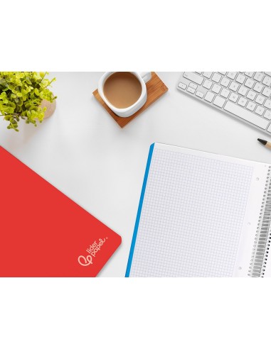 CUADERNO ESPIRAL LIDERPAPEL FOLIO WITTY TAPA DURA 140H 75GR CUADRO 4