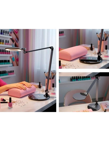 LAMPARA OFICINA Q-CON.SOBREMESA PRO.AL.9W 120 LED CARGADOR MOVIL NG.