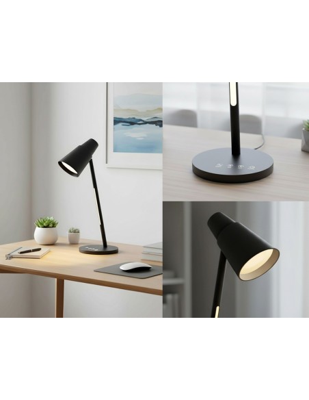 LAMPARA OFICINA Q-CON.SOBREMESA ABS TACTIL 6W 32 LED 150LM NG.