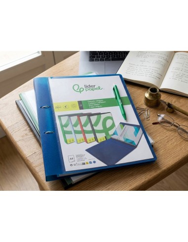 CARPETA  2AN.25MM MIXTAS PP.A4 AZ. TRANSLUCIDO