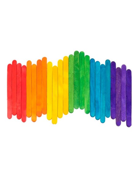PALITOS DE MADERA LIDERPAPEL COLORES SURT 15X1,8 CM BOLSA CON 50