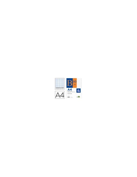 BLOC ENCOLADO LIDERPAPEL A4 5MM PERFORADO 80H. 60GR. S/TAPA