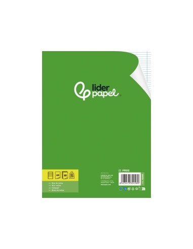 BLOC ENCOLADO LIDERPPAEL A4 HOR. 4T. DOBLE MARGEN 80H 60GR AZ.