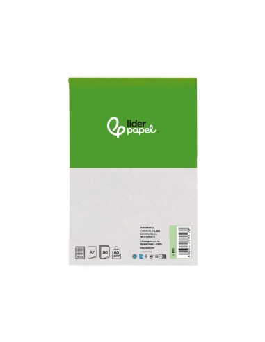BLOC ENCOLADO LIDERPAPEL A7 4MM PERFORADO 80H. 60GR. S/TAPA