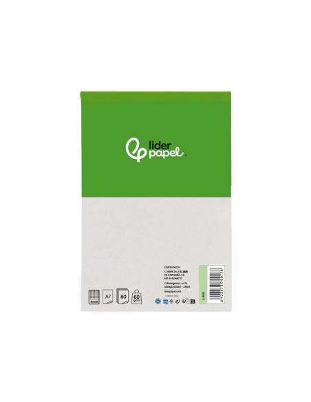 BLOC ENCOLADO LIDERPAPEL A7 4MM PERFORADO 80H. 60GR. S/TAPA