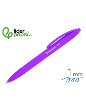 BOLIGRAFO LIDERPAPEL GUMMY TOUCH RETRACTIL 1.0 MM TINTA MORADO