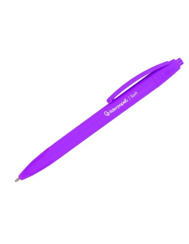 BOLIGRAFO LIDERPAPEL GUMMY TOUCH RETRACTIL 1.0 MM TINTA MORADO