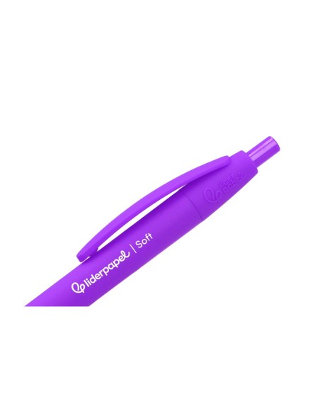 BOLIGRAFO LIDERPAPEL GUMMY TOUCH RETRACTIL 1.0 MM TINTA MORADO