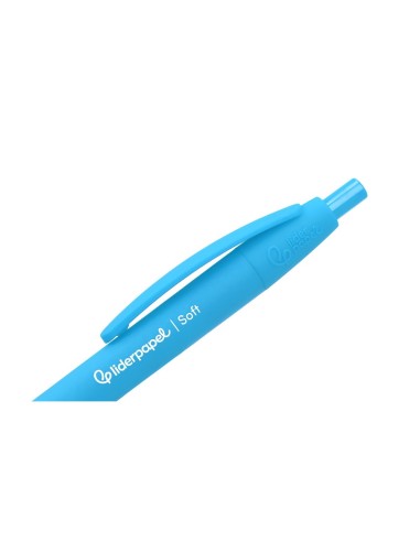 BOLIGRAFO LIDERPAPEL GUMMY TOUCH RETRACTIL 1.0 MM TINTA CELESTE
