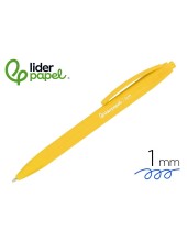 BOLIGRAFO LIDERPAPEL GUMMY TOUCH RETRACTIL 1.0 MM TINTA AMARILLO