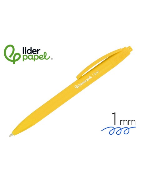 BOLIGRAFO LIDERPAPEL GUMMY TOUCH RETRACTIL 1.0 MM TINTA AMARILLO