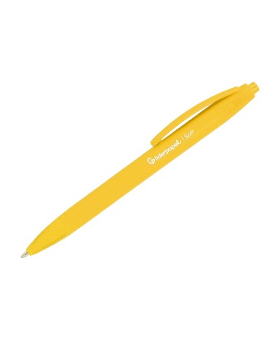 BOLIGRAFO LIDERPAPEL GUMMY TOUCH RETRACTIL 1.0 MM TINTA AMARILLO