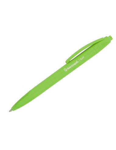 BOLIGRAFO LIDERPAPEL GUMMY TOUCH RETRACTIL 1.0 MM TINTA VERDE