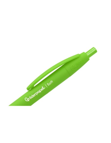 BOLIGRAFO LIDERPAPEL GUMMY TOUCH RETRACTIL 1.0 MM TINTA VERDE