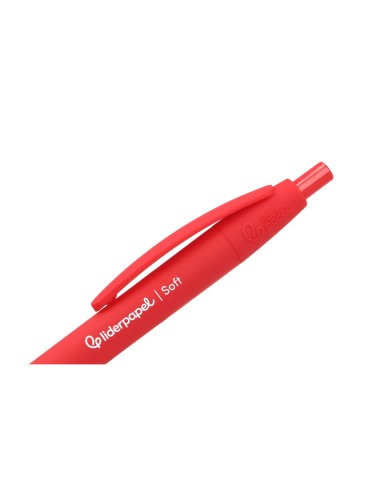 BOLIGRAFO LIDERPAPEL GUMMY TOUCH RETRACTIL 1.0 MM TINTA ROJO