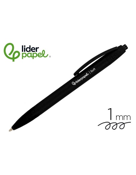 BOLIGRAFO LIDERPAPEL GUMMY TOUCH RETRACTIL 1.0 MM TINTA NEGRO