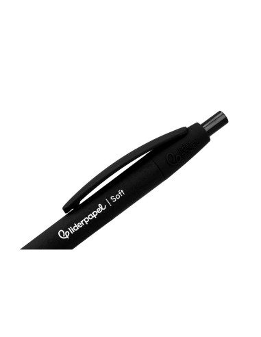 BOLIGRAFO LIDERPAPEL GUMMY TOUCH RETRACTIL 1.0 MM TINTA NEGRO