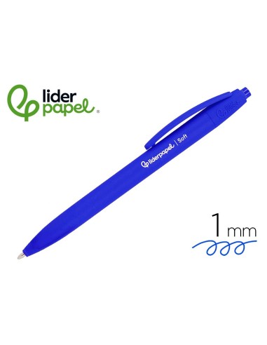 BOLIGRAFO LIDERPAPEL GUMMY TOUCH RETRACTIL 1.0 MM TINTA AZUL