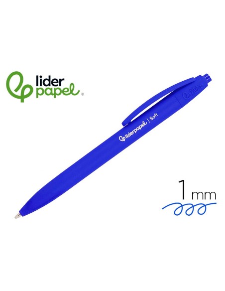 BOLIGRAFO LIDERPAPEL GUMMY TOUCH RETRACTIL 1.0 MM TINTA AZUL