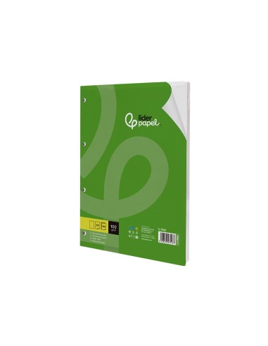 RECAMBIO LIDERPAPEL DIN-A5 100 H LISO 6 TALADROS MARGEN PAPEL 100 GR.