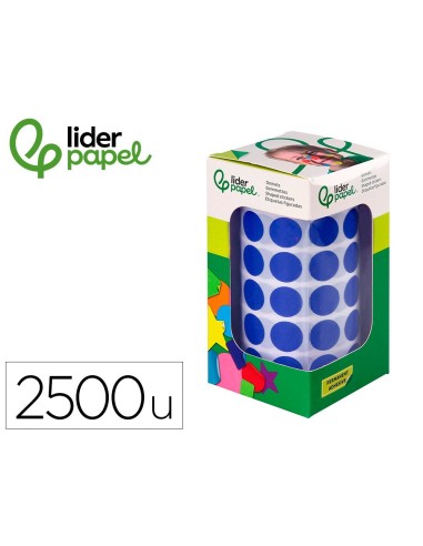 GOMETS  AUTOADHESIVO CIRCULOS 15MM AZ. ROLLO 2500 UD.EN CAJA CARTON