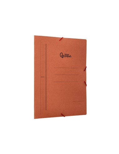 CARPETA GOMAS LIDERPAPEL FL CARTON COMPACTO 3 SOLAPAS CUERO