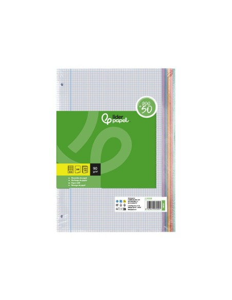 RECAMBIO  A4 200+50H. 90G/M2 4MM MARGEN4 TAL.