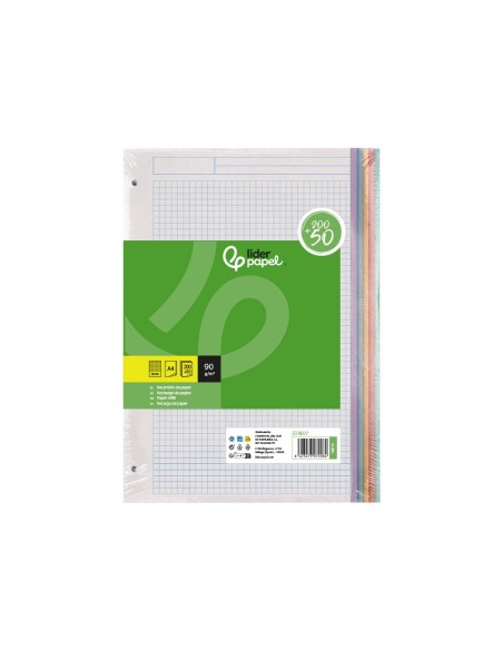 RECAMBIO  A4 200+50H. 90G/M2 5MM4 TAL.B.DE 5 COL.