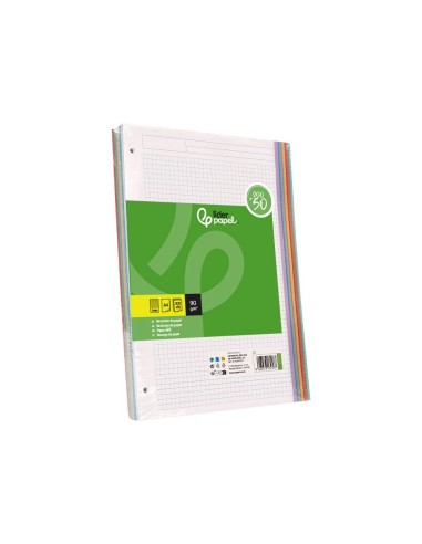 RECAMBIO  A4 200+50H. 90G/M2 5MM4 TAL.B.DE 5 COL.