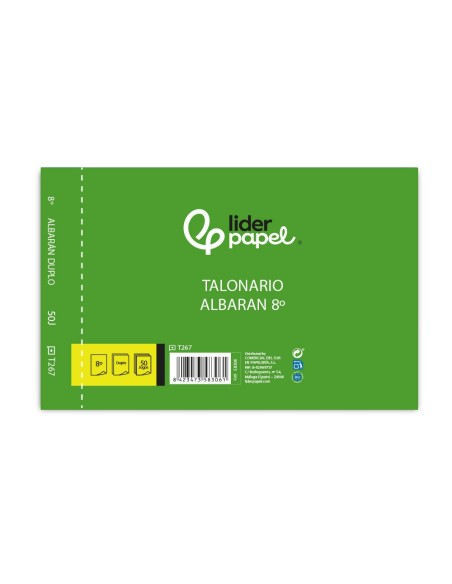 TALONARIO LIDERPAPEL ALBARAN OCTAVO DUPLICADO APAISADO**27001069