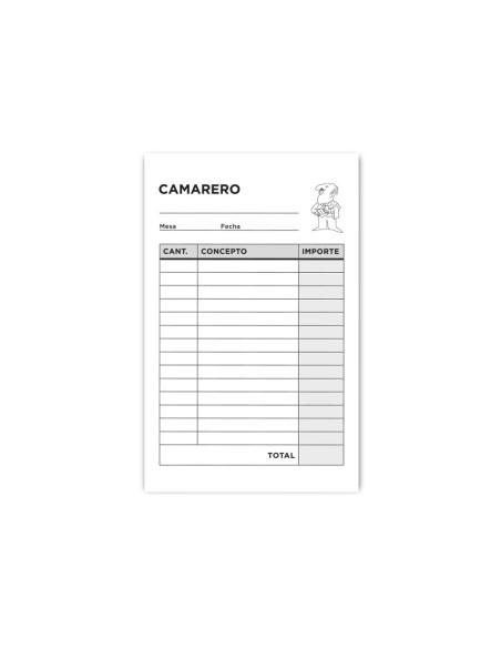 TALONARIO CAMARERO BOLSILLO 85X135 MM 350 TRIPLICADO