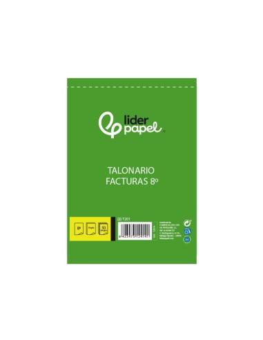 TALONARIO FACTURAS OCTAVO SIN IVA- 201 DUPLICADO