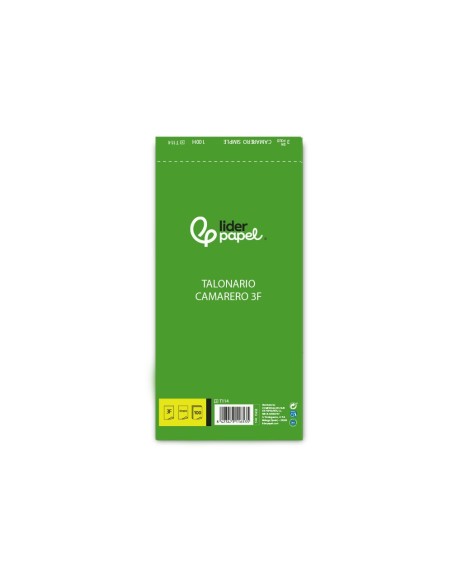 TALONARIO CAMARERO TRES FL.114 NATURAL SIN IVA