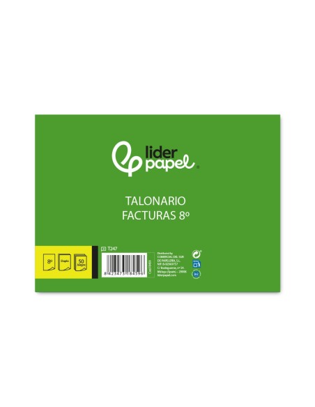 TALONARIO FACTURAS 8º ORIGINAL,COPIA T247 APAISADO SIN I.V.A