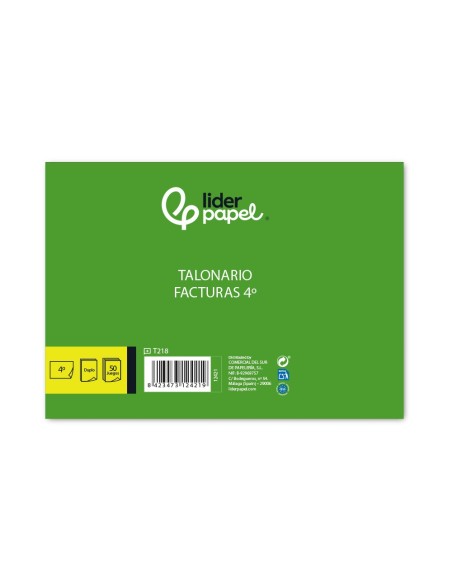 TALONARIO FACTURAS 4º APAISADO C/IVA- 218 DUPLICADO