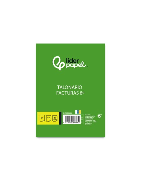 TALONARIO FACTURAS 8º ORIGINAL,COPIA T200 I.G.I.C